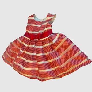 Jona Michelle Girls 2T‎ Red White Striped Party Dress Bow